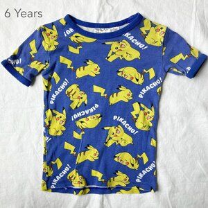 🪴5/$30 H&M 6 Years Kid Boy Girl Pikachu Pokemon Pajamas Blue Top